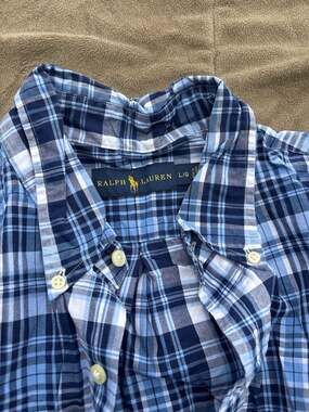 Polo Ralph Lauren Linen Shirt Short Sleeves Button-Front Medium